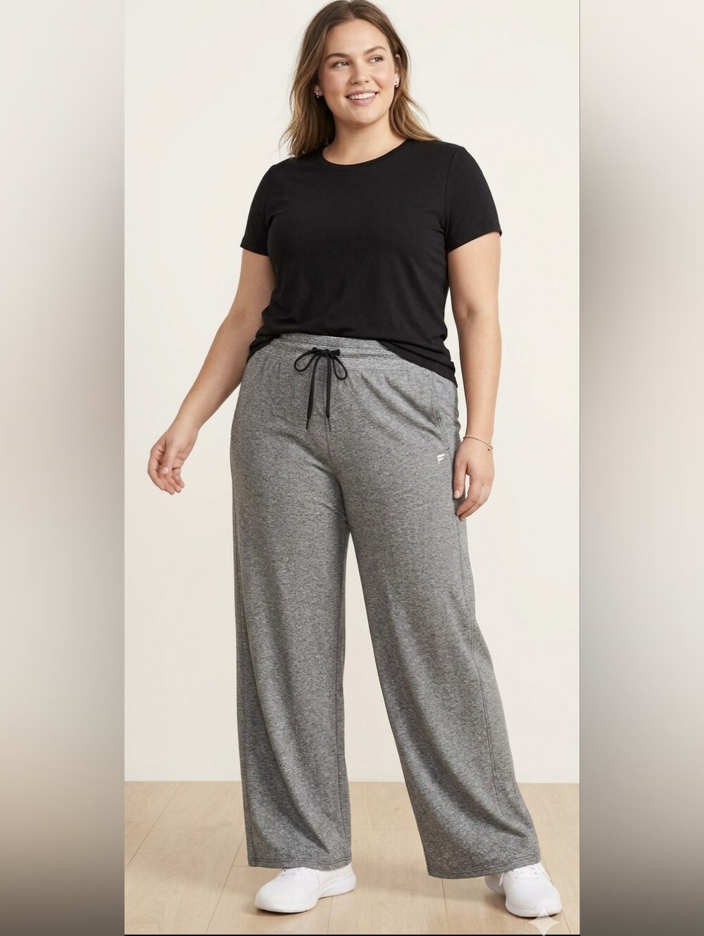 Fabletics Cloud Jersey Wide Leg Pants Charcoal XL